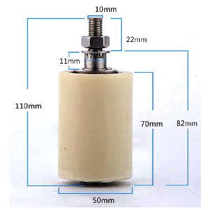 50x70mm Sliding Guide/Track Wheel Bolt and Nut Mounting - VXB Ball Bearings