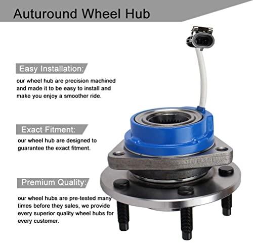513121 Pair Front Wheel Hub and Bearing Assembly for Impala, Regal, DeVille, Grand Prix, Lacrosse, Lesabre, Century, Rendezvous, DTS, Intrigue 5 Lug w/ABS, Set of 2 - VXB Ball Bearings