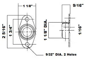 5/16 Miniature Side Flange Bearing Mounted Bearings - VXB Ball Bearings