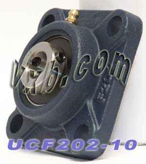 5/8 Bearing UCF-202-10 + Square Flanged Cast Housing Mounted Bearings - VXB Ball Bearings