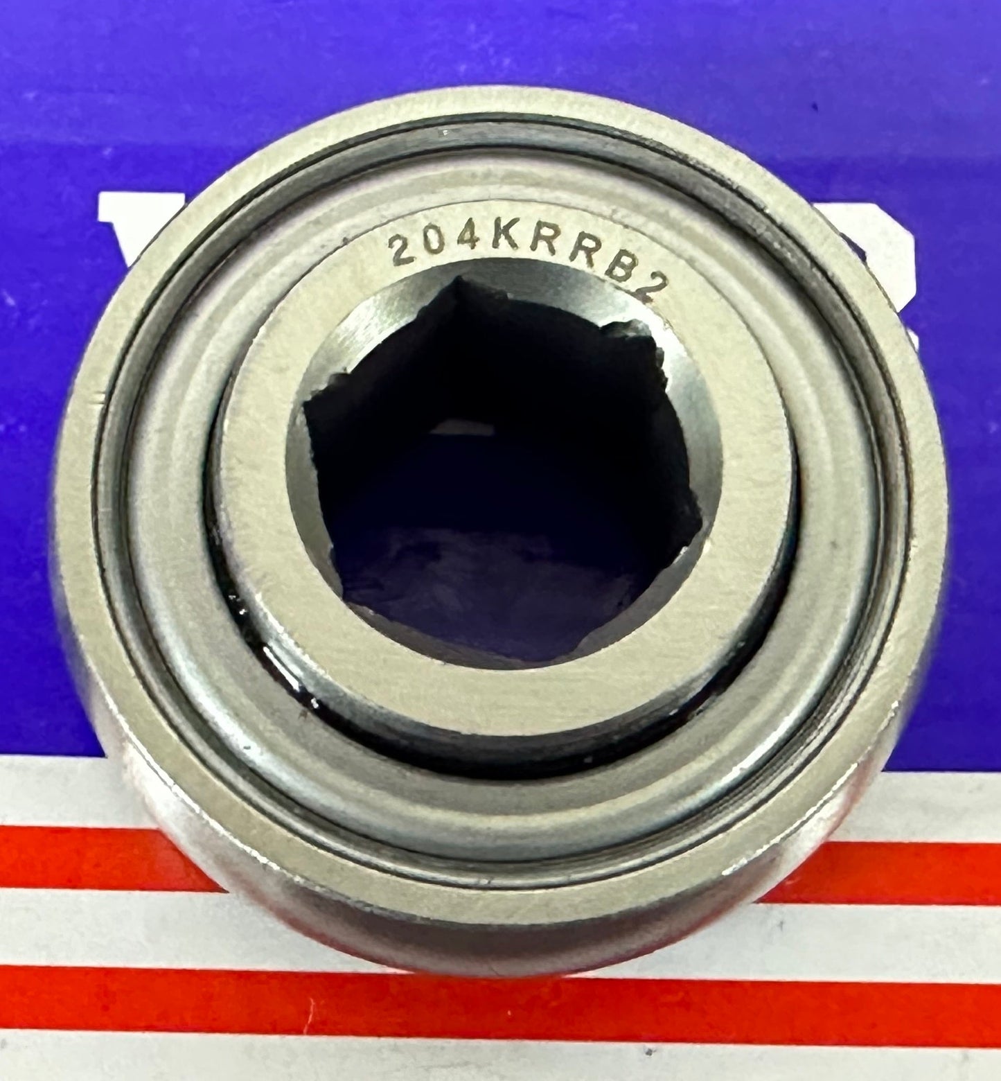 204KRRB2 Agricultural Machinery bearing with Two Single lip Seals and Hex bore