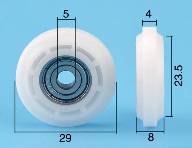 5mm Bore 2020 Aluminum Extrusion Profile 29mm POM Plastic Y Type Track sliding Wheel Bearing 5x29x8mm - VXB Ball Bearings