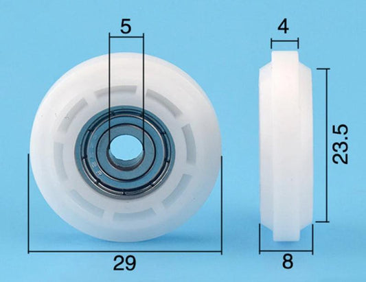 5mm Bore 2020 Aluminum Extrusion Profile 29mm POM Plastic Y Type Track sliding Wheel Bearing 5x29x8mm - VXB Ball Bearings