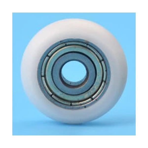 5mm Bore Bearing with 21.5mm White Plastic Tire 5x21.5x7mm - VXB Ball Bearings