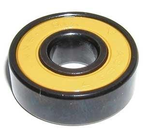 608B-2RS Fidget Hand Spinner Black Bearing with Bronze Cage and yellow Seals 8x22x7mm - VXB Ball Bearings