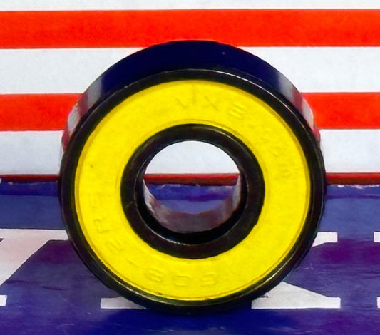608B-2RS Sealed Black Bearing with Bronze Cage and yellow Seals 8x22x7mm - VXB Ball Bearings