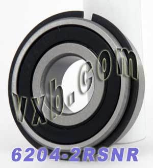 6204-2RSNR Bearing 20x47x14 Sealed with Snap Ring - VXB Ball Bearings