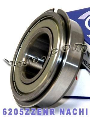 6205ZZENR Nachi Bearing 25x52x15 Shielded C3 Snap Ring Bearings - VXB Ball Bearings