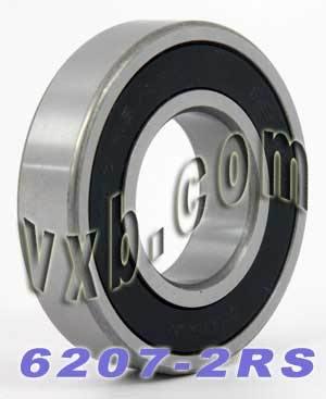6207-2RS Bearing 35x72x17 Ball Bearing Dual Sided Rubber Sealed Deep Groove (4PCS) - VXB Ball Bearings