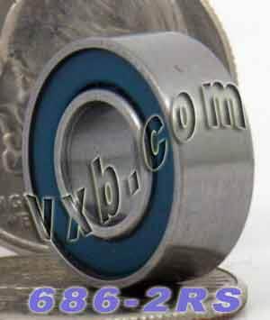 686-2RS Bearing 6x13x5 Sealed Miniature - VXB Ball Bearings