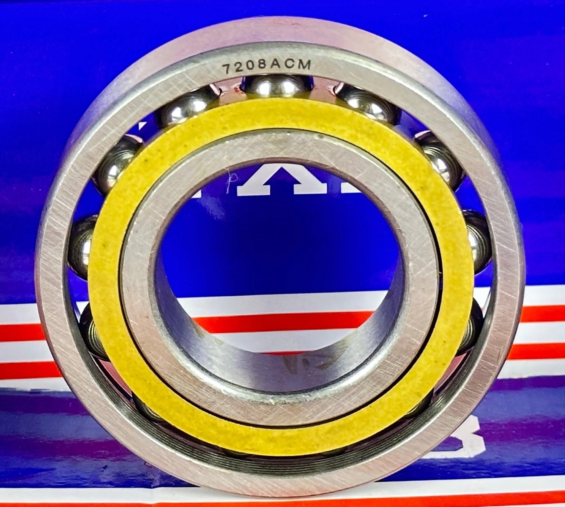 7208ACM Angular Contact bearing Bronze Cage 40x80x18 - VXB Ball Bearings