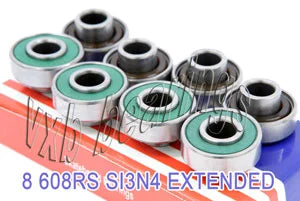 8 Skateboard Extended SI3N4 Ceramic Bearing Built-in Spacers Bearings - VXB Ball Bearings