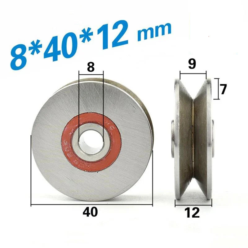 8mm Bore Bearing With 40mm Shielded V Groove Track Roller Pulley Bearing 8x40x12mm - VXB Ball Bearings