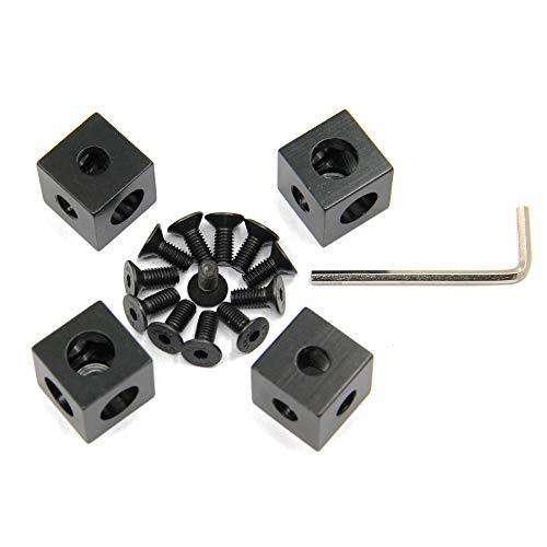 8PCS Black Corner Bracket Cube (20x20x20mm) for 6mm Slot Aluminum Extrusion Profile 2020 Series (Cube Corner-8PCS) - VXB Ball Bearings