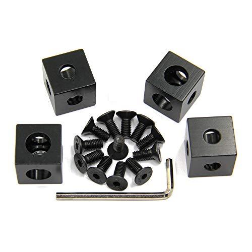 8PCS Black Corner Bracket Cube (20x20x20mm) for 6mm Slot Aluminum Extrusion Profile 2020 Series (Cube Corner-8PCS) - VXB Ball Bearings