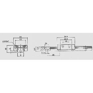 9mm Miniature Square Linear Motion rail with 2 trucks L1500mm - VXB Ball Bearings