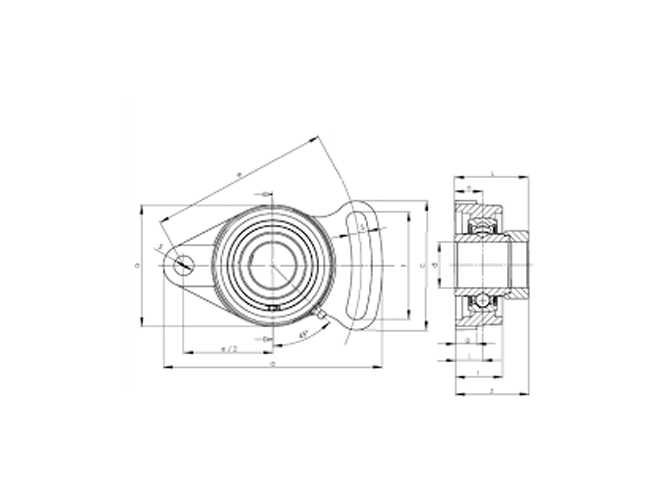 HCFA208 Adjustable Flange Cartridge Bearing Unit 40mm Mounted Bearing with Eccentric Collar Lock