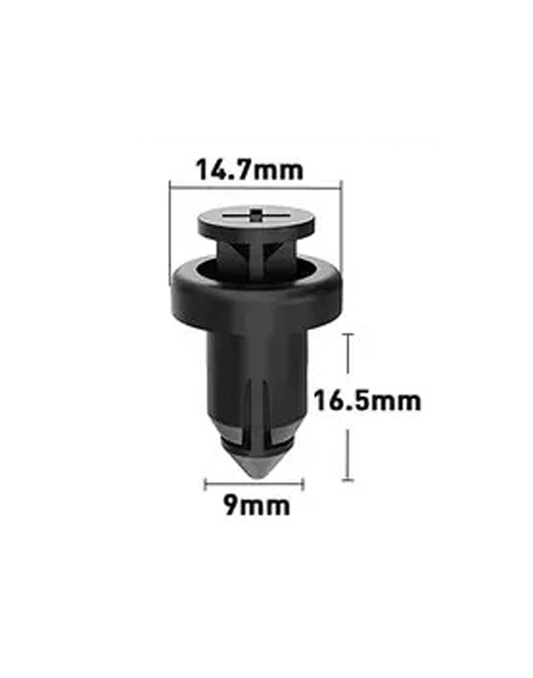 9mm Hole Push-in Plastic Rivet Sheet Metal Plugs size 16.5mm clip long, Bumper Type Fasteners Clips Nylon Push 9x16.5mm - VXB Ball Bearings