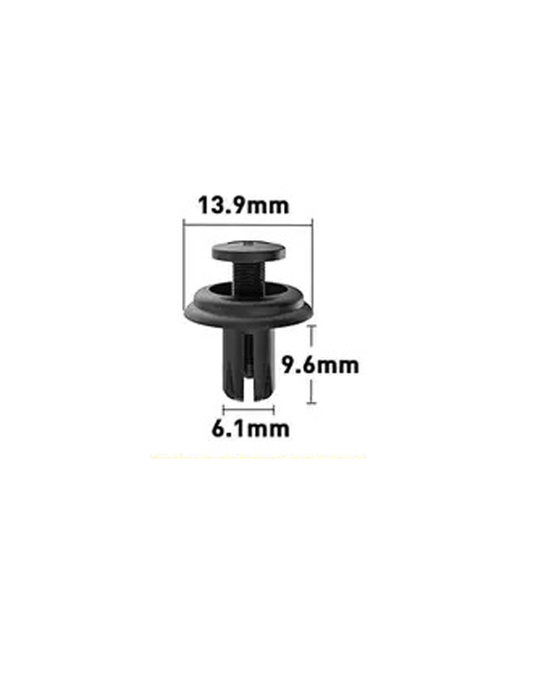 6.1mm Hole Push-in Plastic Rivet Sheet Metal Plugs size 9.6mm clip long, Bumper Type Fasteners Clips Nylon Push 6.1x9.6mm - VXB Ball Bearings