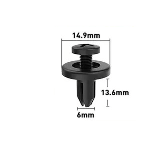 6mm Hole Push-in Plastic Rivet Sheet Metal Plugs size 13.6mm clip long, Bumper Type Fasteners Clips Nylon Push 6x13.6mm - VXB Ball Bearings