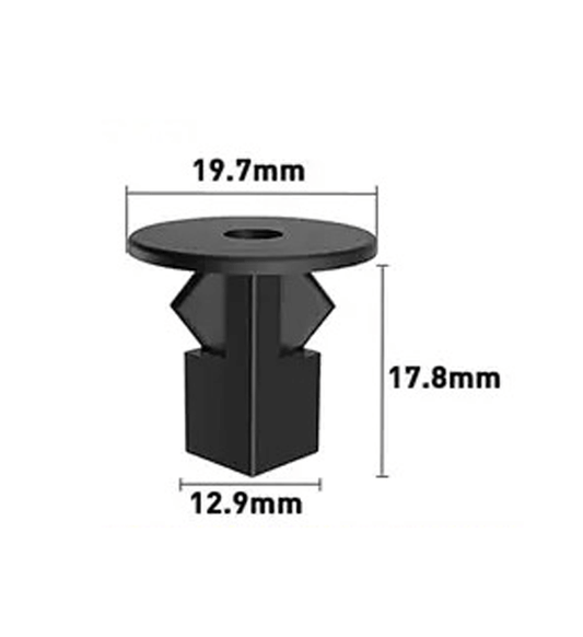 12.9mm Hole Push-in Plastic Rivet Sheet Metal Plugs size 17.8mm clip long, Bumper Type Fasteners Clips Nylon Push 12.9x17.8mm - VXB Ball Bearings