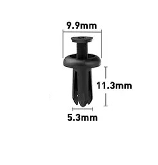 5.3mm Hole Push-in Plastic Rivet Sheet Metal Plugs size 11.3mm clip long, Bumper Type Fasteners Clips Nylon Push 5.3x11.3mm - VXB Ball Bearings