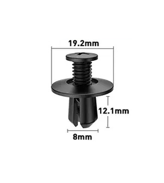 8mm Hole Push-in Plastic Rivet Sheet Metal Plugs size 12.1mm clip long, Bumper Type Fasteners Clips Nylon Push 8x12.1mm - VXB Ball Bearings