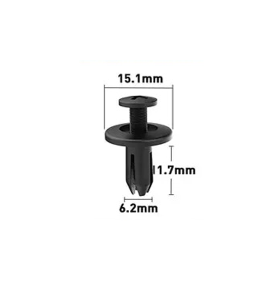 6.2mm Hole Push-in Plastic Rivet Sheet Metal Plugs size 11.7mm clip long, Bumper Type Fasteners Clips Nylon Push 6.2x11.7mm - VXB Ball Bearings