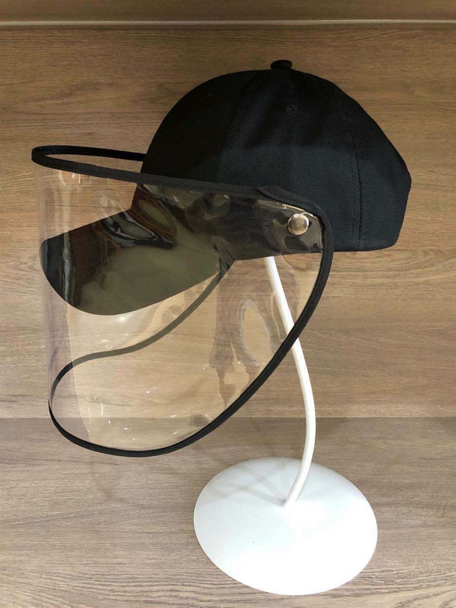 Black Baseball Hat+Removable Full Face Coverage Sneeze Shield - VXB Ball Bearings