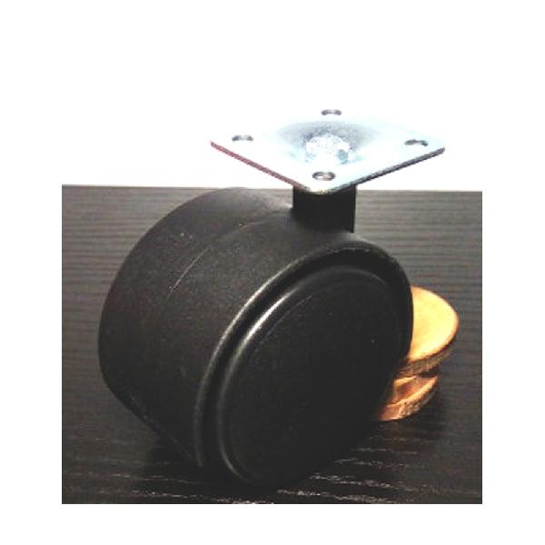 Black Plastic Caster Wheel 2 Inch Swivel Plate Caster with 75lb. Load Rating - VXB Ball Bearings