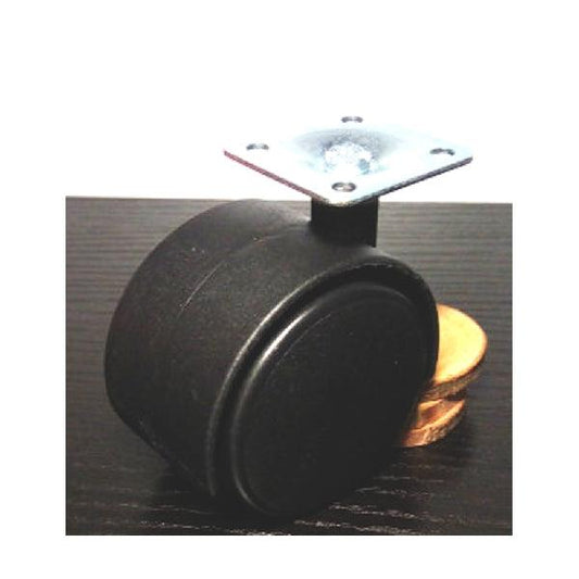 Black Plastic Caster Wheel 2 Inch Swivel Plate Caster with 75lb. Load Rating - VXB Ball Bearings