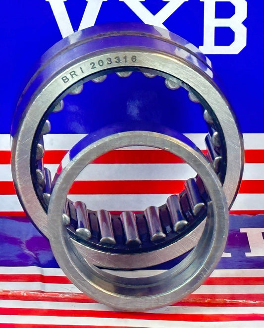 BRI203316 Machined Type Needle Roller Bearing 1-1/4" x 2-1/16" x 1" inch with inner Ring - VXB Ball Bearings