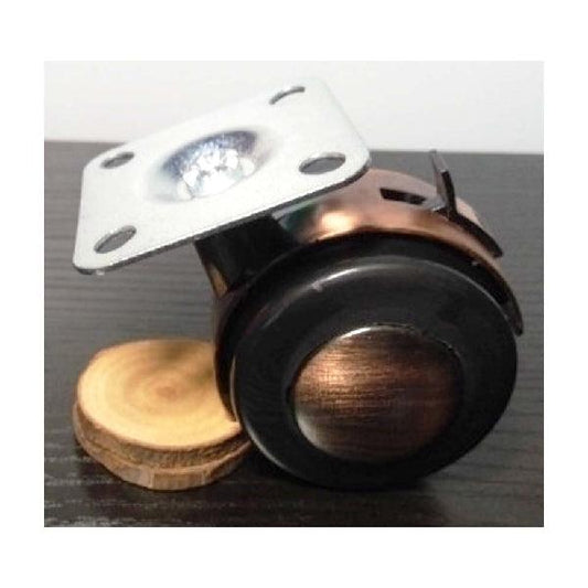 Bronze Caster Wheel 2" Inch with Swivel Metal Plate Brake Caster with 75lb. Load Rating- Pack of 10 - VXB Ball Bearings