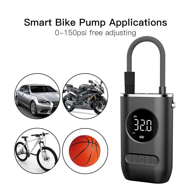 Car Portable Tire Inflator Wireless/Cordless USB-C Rechargeable Battery Operated - VXB Ball Bearings