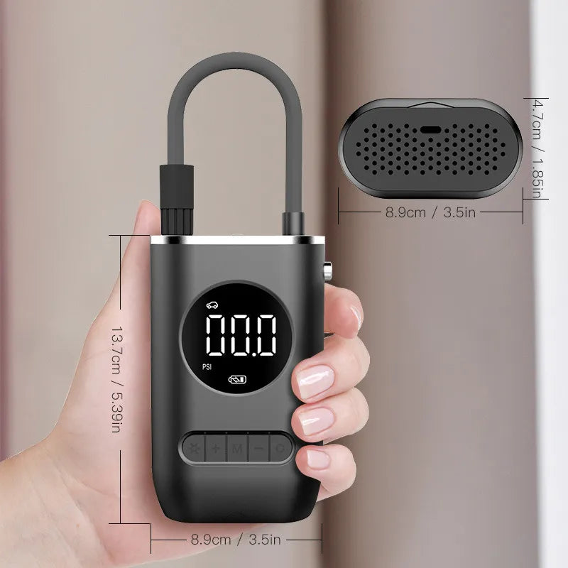 Car Portable Tire Inflator Wireless/Cordless USB-C Rechargeable Battery Operated - VXB Ball Bearings