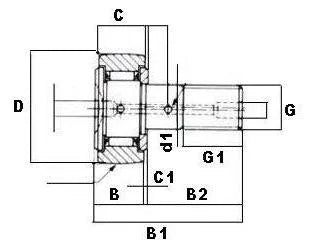 CF20 52mm Cam Follower Needle Roller Bearing - VXB Ball Bearings