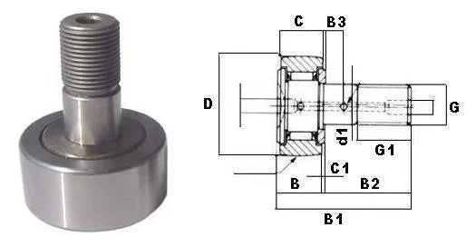 CF24 62mm Cam Follower Needle Roller Bearing - VXB Ball Bearings