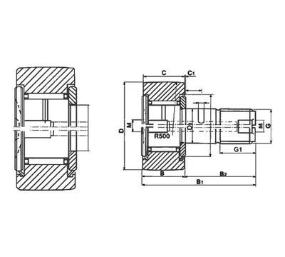 CF30-2 90mm Cam Follower Needle Roller Bearing - VXB Ball Bearings
