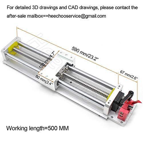 CNC Manual Slide Stage Linear Stage Actuator 500mm Ballscrew 1605 Optical Axis Linear Rail Guide C7 with Ruler for CNC Router Controller X-Axis Stage - VXB Ball Bearings