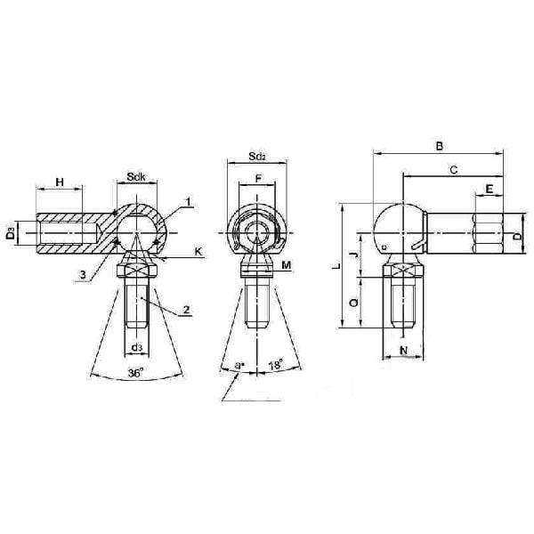 CS10 10mm L-Shape Ball Joint Rod End Bearing - VXB Ball Bearings