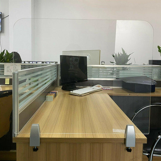 Desk Mount Sneeze Guard 24"x 31"inch Acrylic Protection Barrier Shield Counter - VXB Ball Bearings