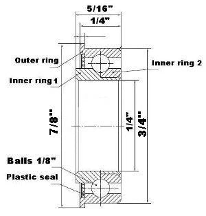 F0824 Unground Flanged Full Complement Bearing 1/4x3/4x5/16 Inch - VXB Ball Bearings