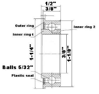 F1236 Unground Flanged Full Complement Bearing 3/8 x 1-1/8 x 1/2 Inch - VXB Ball Bearings