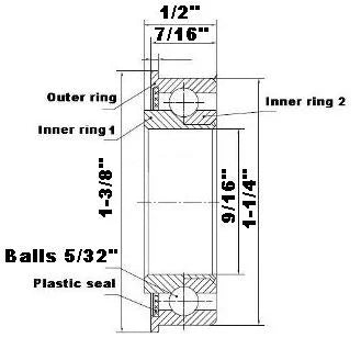 F1840 Unground Flanged Full Complement Bearing 9/16x1 1/4x1/2 Inch - VXB Ball Bearings