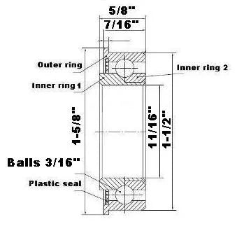 F2248 Unground Flanged Full Complement Bearing 11/16x1 1/2x5/8 Inch - VXB Ball Bearings