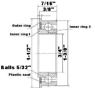 F2444 Unground Flanged Full Complement Bearing 3/4x1 3/8x7/16 Inch - VXB Ball Bearings