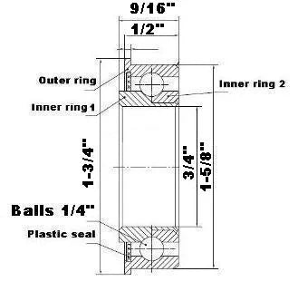 F2452 Unground Flanged Full Complement Bearing 3/4x1 5/8x9/16 Inch - VXB Ball Bearings