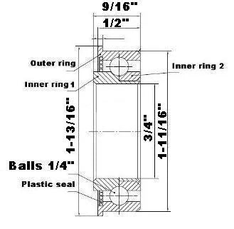 F2454 Unground Flanged Full Complement Bearing 3/4x1 11/16x9/16inch - VXB Ball Bearings