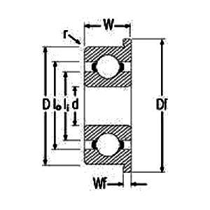 F6003-2RS Flanged Sealed Miniature Ball Bearing 17x35x10mm - VXB Ball Bearings