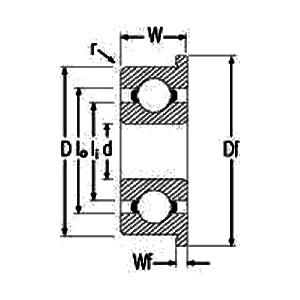 F6005 Open Flanged Miniature Bearing 25x47x12 - VXB Ball Bearings
